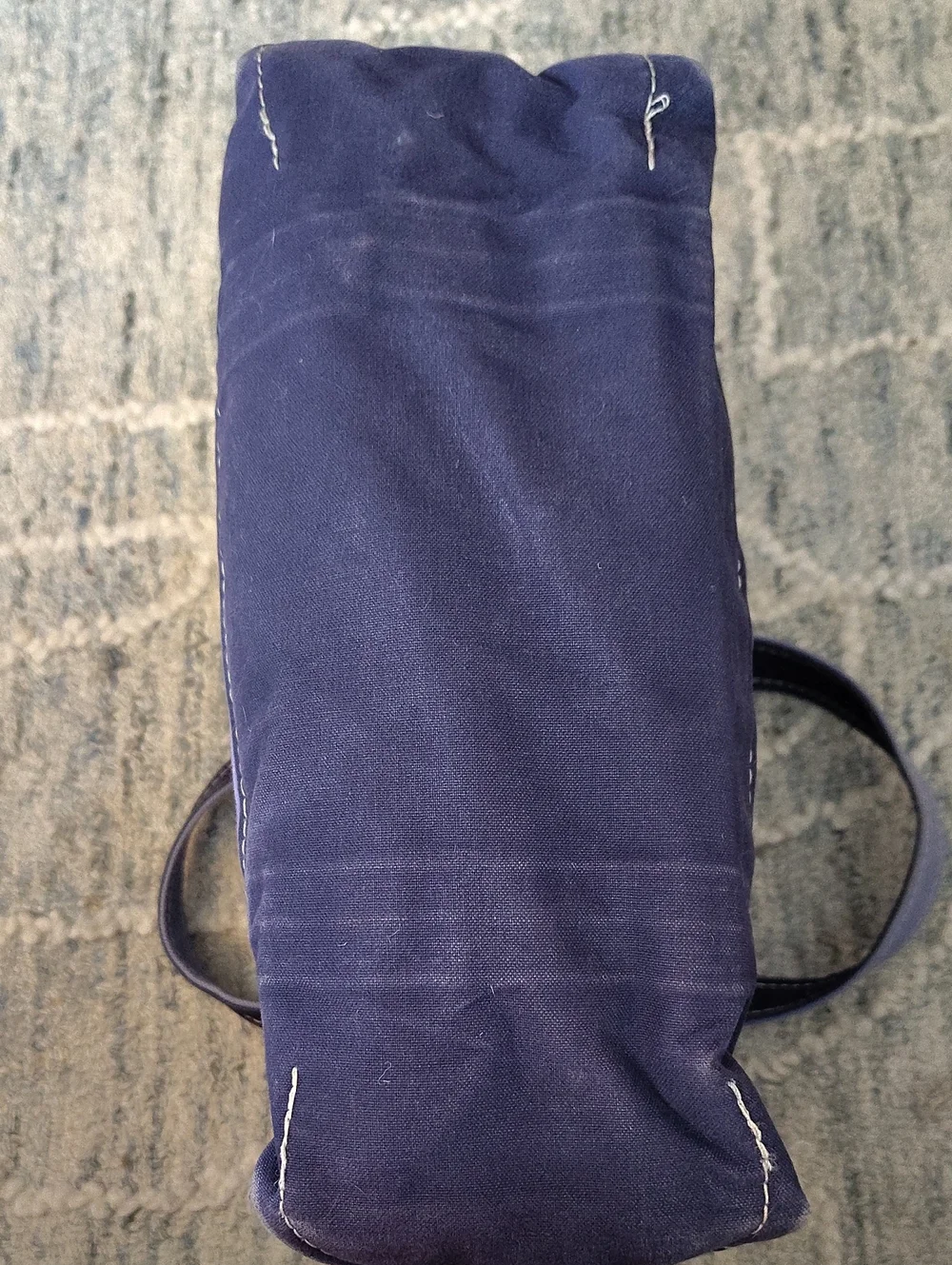 Vintage L.L. Bean Boat and Tote Canvas Bag - Purple/Navy Blonde Girl USA Made